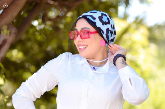 ⁦اسكارف جاكوار ازرق⁩ - الصورة ⁦3⁩